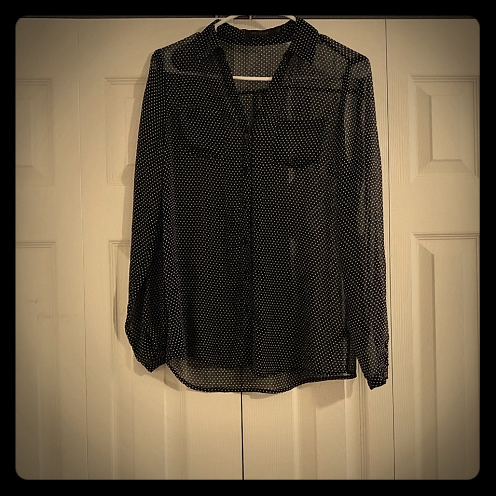Sheer polka dot blouse